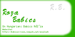 roza babics business card